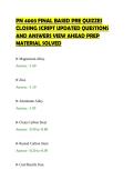 PN 4003 FINAL BASED PRE QUIZZES&NewLine;CLOSING SCRIPT UPDATED QUESTIONS&NewLine;AND ANSWERS VIEW AHEAD PREP&NewLine;MATERIAL SOLVED&NewLine;