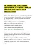 PN 4003 MIDTERM EXAM TERMINAL&NewLine;CERTIFICATION EVALUATION COMPLETE&NewLine;QUESTIONS WITH FULL SOLUTION&NewLine;ALREADY PASSED