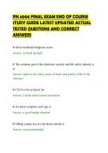 PN 4006 FINAL EXAM END OF COURSE&NewLine;STUDY GUIDE LATEST UPDATED ACTUAL&NewLine;TESTED QUESTIONS AND CORRECT&NewLine;ANSWERS