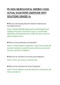 PN 4006 NEUROLOGICAL NURSING II 2026&NewLine;ACTUAL EXAM PAPER QUESTIONS WITH&NewLine;SOLUTIONS GRADED A&plus;
