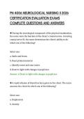 PN 4006 NEUROLOGICAL NURSING II 2026&NewLine;CERTIFICATION EVALUATION EXAMS&NewLine;COMPLETE QUESTIONS AND ANSWERS