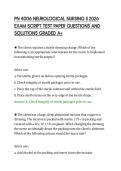 PN 4006 NEUROLOGICAL NURSING II 2026&NewLine;EXAM SCRIPT TEST PAPER QUESTIONS AND&NewLine;SOLUTIONS GRADED A&plus;