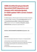 CEBS &lpar;Certified Employee Benefit Specialist&rpar; EXAM &vert;&vert;&vert;questions and answers with rationales&sol;graded A&plus;&sol;2026 update&sol;100&percnt; correct &sol;instant download