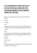 PN COMPREHENSIVE ONLINE PRACTICE D&NewLine;ACTUAL PAPER 2026 QUESTIONS WITH&NewLine;SOLUTIONS GRADED A PLUS COMPLETE&NewLine;REVIEW SET 150 ITEMS&NewLine;
