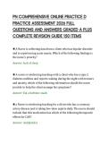 PN COMPREHENSIVE ONLINE PRACTICE D&NewLine;PRACTICE ASSESSMENT 2026 FULL&NewLine;QUESTIONS AND ANSWERS GRADED A PLUS&NewLine;COMPLETE REVISION GUIDE 150 ITEMS&NewLine;