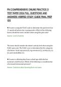 PN COMPREHENSIVE ONLINE PRACTICE D&NewLine;TEST PAPER 2026 FULL QUESTIONS AND&NewLine;ANSWERS VERIFIED STUDY GUIDE FINAL PREP&NewLine;150&NewLine;
