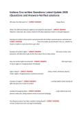 Indiana Cna written Questions Latest Update 2026 &lpar;Questions and Answers-Verified solutions