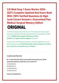 CJE Med-Surg 1 Exam Review 2026 2027&vert; Complete Updated Real Exam Bank With 100&percnt; Verified Questions & High Level Correct Answers &vert; Guaranteed Pass Medical-Surgical Mastery Edition