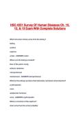 HSC 4551 Survey Of Human Diseases Ch&period; 10&comma; 12&comma; & 13 Exam With Complete Solutions