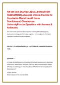 NR 555 CEA EXAM &lpar;CLINICAL EVALUATION &NewLine;ASSESSMENT&rpar; Advanced Clinical Practice for &NewLine;Psychiatric-Mental Health Nurse &NewLine;Practitioners &vert; Chamberlain &NewLine;UniversityPractice Questions with Answers & &NewLine;Rationales 