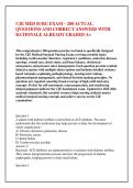 CJE MED SURG EXAM &ndash; 200 ACTUAL &NewLine;QUESTIONS AND CORRECT ANSWERS WITH &NewLine;RATIONALE ALREADY GRADED A&plus;