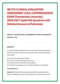 NR 575 CLINICAL EVALUATION &NewLine;ASSESSMENT &lpar;CEA&rpar; COMPREHENSIVE &NewLine;EXAM Chamberlain University &vert; &NewLine;2026&sol;2027 Updat180 Questions with &NewLine;Detailed Answers & Rationales