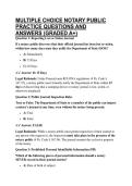 MULTIPLE CHOICE NOTARY PUBLIC PRACTICE QUESTIONS AND ANSWERS &lpar;GRADED A&plus;&rpar;
