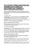 NYC NOTARY TERMS QUESTIONS AND ANSWERS WITH COMPLETE SOLUTIONS 100&percnt; CORRECT&excl;&excl;&excl;