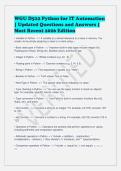 WGU D522 Python for IT Automation&NewLine;&vert; Updated Questions and Answers &vert;&NewLine;Most Recent 2026 Edition