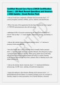 Certified Wound Care Nurse &lpar;CWCN Certification&NewLine;Exam&rpar; &vert; 120 Most Recent Questions and Answers&NewLine;&vert; 2026 Update &vert; Exam Review Pack