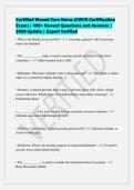 Certified Wound Care Nurse &lpar;CWCN Certification&NewLine;Exam&rpar; &vert; 400&plus; Newest Questions and Answers &vert;&NewLine;2026 Update &vert; Expert Verified