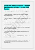 NZ Nursing State Study Guide &vert; Updated&NewLine;Questions and Answers &vert; Newest 2026&NewLine;Release