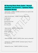 NZ Nursing State Study Guide &vert; Newest&NewLine;Questions and Answers &vert; Updated 2026 &vert;&NewLine;Complete Review