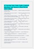 NZ Nursing State Study Guide &vert; Updated&NewLine;Questions and Answers &vert; Most Recent&NewLine;2026 Edition