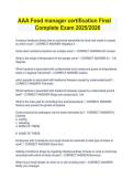 AAA Food manager certification Final  &NewLine;Complete Exam 2025&sol;2026 