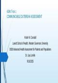 WGU D028 &colon; AJM3 TASK 1&colon; COMMUNICABLE OUTBREAK ASSESSMENT &vert; 2026 COMPREHENSIVE ANSWERS