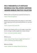 RECA FUNDAMENTALS OF MORTGAGE&NewLine;BROKERAGE 2026 FINAL REVIEW QUESTIONS&NewLine;ANSWERS BUNDLED PRACTICE COLLECTION&NewLine;