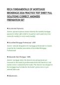 RECA FUNDAMENTALS OF MORTGAGE&NewLine;BROKERAGE 2026 PRACTICE TEST SHEET FULL&NewLine;SOLUTIONS CORRECT ANSWERS&NewLine;PREPARATION SET&NewLine;