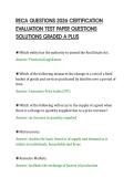 RECA QUESTIONS 2026 CERTIFICATION&NewLine;EVALUATION TEST PAPER QUESTIONS&NewLine;SOLUTIONS GRADED A PLUS&NewLine;