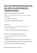 RECA 2026 MORTGAGES FINANCING AND&NewLine;REAL ESTATE VALUATION PRINCIPLES&NewLine;LEARNING RESOURCE&NewLine;