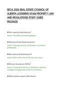 RECA 2026 REAL ESTATE COUNCIL OF&NewLine;ALBERTA LICENSING EXAM PROPERTY LAW&NewLine;AND REGULATIONS STUDY GUIDE&NewLine;PACKAGE