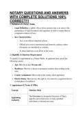 NOTARY QUESTIONS AND ANSWERS WITH COMPLETE SOLUTIONS 100&percnt; CORRECT&excl;&excl;&excl;