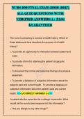 NURS 209 FINAL EXAM &lpar;2026&ndash;2027&rpar; &NewLine;ALL QUIZ QUESTIONS WITH &NewLine;VERIFIED ANSWERS A&plus; PASS &NewLine;GUARANTEED &NewLine;