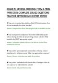 RELIAS RN MEDICAL SURGICAL FORM A FINAL&NewLine;PAPER 2026 COMPLETE SOLVED QUESTIONS&NewLine;PRACTICE REVISION PACK EXPERT REVIEW