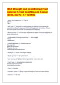 ISSA Strength and Conditioning Final&NewLine;Updated Actual Question and Answer&NewLine;&lpar;2026&sol;2027&rpar; &vert; A&plus; Verified