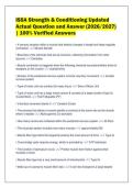 ISSA Strength & Conditioning Updated&NewLine;Actual Question and Answer &lpar;2026&sol;2027&rpar;&NewLine;&vert; 100&percnt; Verified Answers