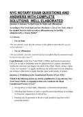NYC NOTARY EXAM QUESTIONS AND ANSWERS WITH COMPLETE SOLUTIONS  WELL ELABORATED