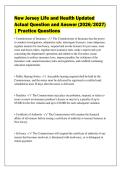 New Jersey Life and Health Updated&NewLine;Actual Question and Answer &lpar;2026&sol;2027&rpar;&NewLine;&vert; Practice Questions&NewLine;