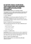 NY NOTARY PUBLIC EXAM BOOK TESTS QUESTIONS AND ANSWERS WITH COMPLETE SOLUTIONS &lpar;GRADED A&plus;&rpar;
