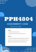 PPH4804 Assignment 2 2026 - Distinction &vert; Due 28 July 2026