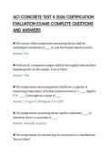 ACI CONCRETE TEST 4 2026 CERTIFICATION&NewLine;EVALUATION EXAMS COMPLETE QUESTIONS&NewLine;AND ANSWERS