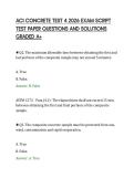 ACI CONCRETE TEST 4 2026 EXAM SCRIPT&NewLine;TEST PAPER QUESTIONS AND SOLUTIONS&NewLine;GRADED A&plus;