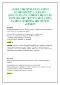 AAERT CDR FINAL EXAM STUDY GUIDE 2026&sol;2027 QUESTIONS AND CORRECT DETAILED ANSWERS WITH RATIONALES &vert;&vert; 100&percnt; GUARANTEED PASS BRAND NEW VERSION