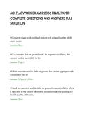 ACI FLATWORK EXAM 2 2026 FINAL PAPER&NewLine;COMPLETE QUESTIONS AND ANSWERS FULL&NewLine;SOLUTION