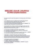 NRSG 2200 - Exam &num;5 - Units &num;9 And &num;10 With Complete Solutions