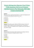 Ontario Refrigeration Operator Class B Exam &lpar;TSSA&rpar; Questions And Correct Answers &lpar;Verified Answers&rpar; Plus Rationales 2026 Q&A &vert; Instant Download Pdf