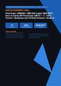 CMN 568 Intro to Family NP Final Exam Units 1-5 Actual 2026&sol;2027 &ndash; Complete Exam-Style Questions &vert; 100&percnt; Verified &ndash; Pass Guaranteed &ndash; A&plus; Graded