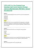 NFPA 1403 Live Fire Training Exam Questions And Correct Answers &lpar;Verified Answers&rpar; Plus Rationales 2026 Q&A &vert; Instant Download Pdf&NewLine;