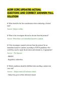 ACRP CCRC UPDATED ACTUAL&NewLine;QUESTIONS AND CORRECT ANSWERS FULL&NewLine;SOLUTION