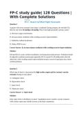 FP-C study guide&vert; 128 Questions &vert;With Complete Solutions